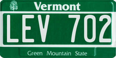 VT license plate LEV702