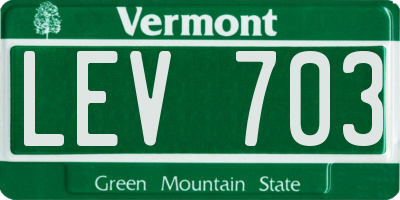 VT license plate LEV703