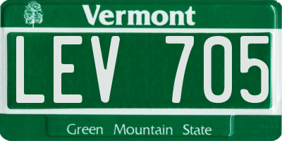 VT license plate LEV705