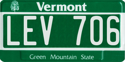 VT license plate LEV706