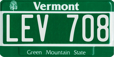 VT license plate LEV708