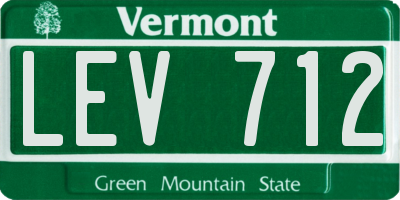 VT license plate LEV712