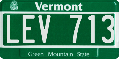 VT license plate LEV713