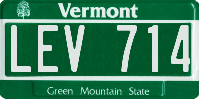 VT license plate LEV714