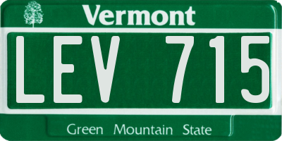 VT license plate LEV715