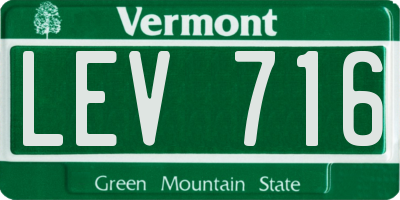 VT license plate LEV716