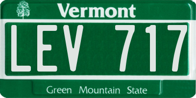 VT license plate LEV717