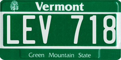 VT license plate LEV718