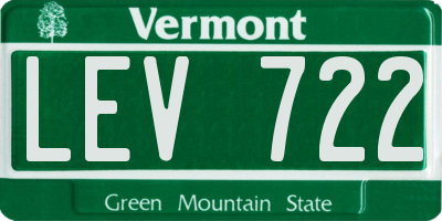 VT license plate LEV722