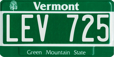 VT license plate LEV725