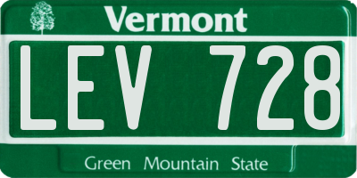 VT license plate LEV728
