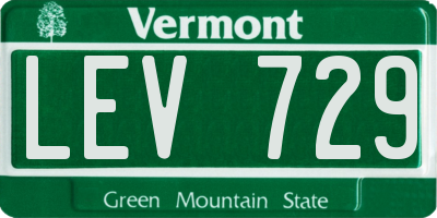 VT license plate LEV729