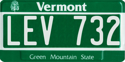 VT license plate LEV732