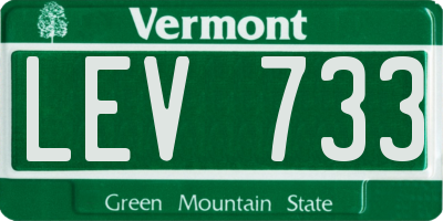 VT license plate LEV733