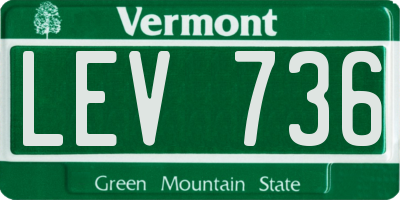 VT license plate LEV736