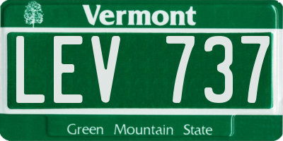 VT license plate LEV737