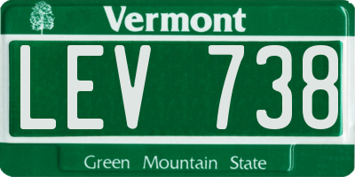 VT license plate LEV738