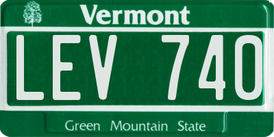 VT license plate LEV740