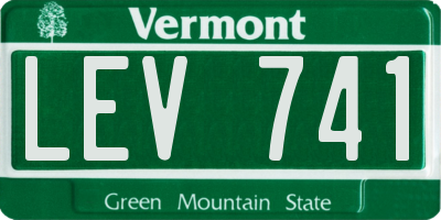VT license plate LEV741