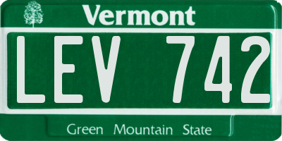VT license plate LEV742