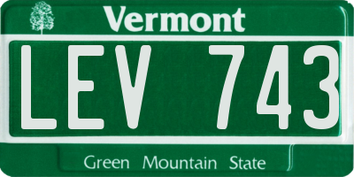 VT license plate LEV743
