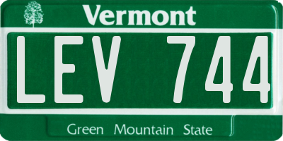 VT license plate LEV744