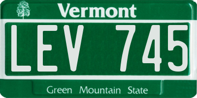 VT license plate LEV745