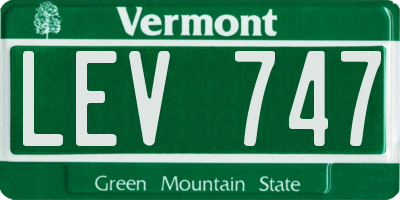 VT license plate LEV747