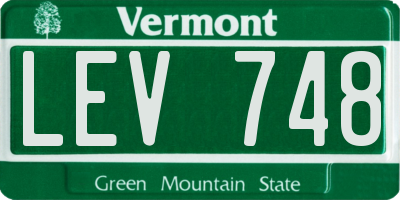 VT license plate LEV748