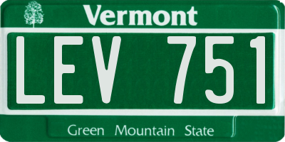 VT license plate LEV751