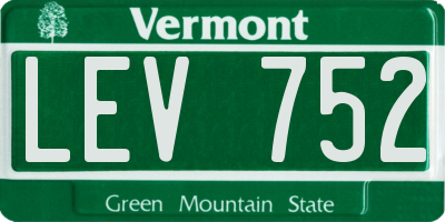 VT license plate LEV752