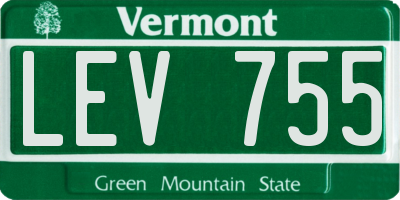 VT license plate LEV755