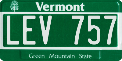 VT license plate LEV757