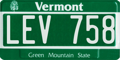 VT license plate LEV758