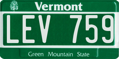 VT license plate LEV759