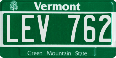 VT license plate LEV762