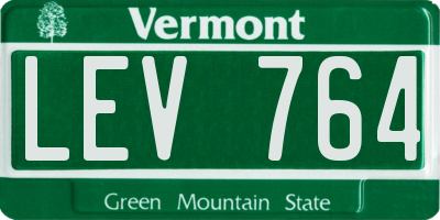 VT license plate LEV764