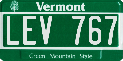 VT license plate LEV767