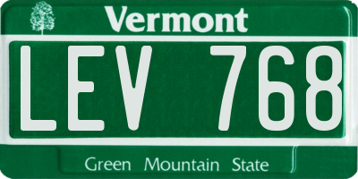 VT license plate LEV768