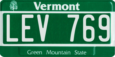 VT license plate LEV769