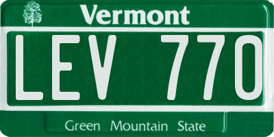 VT license plate LEV770