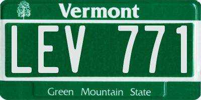 VT license plate LEV771