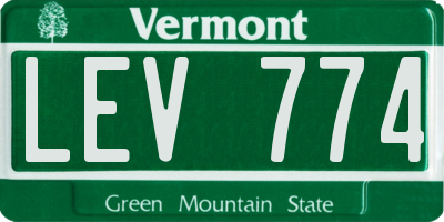 VT license plate LEV774