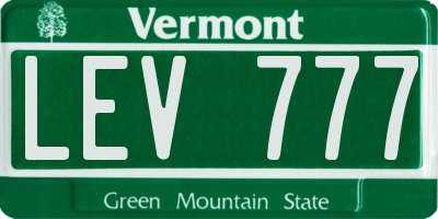 VT license plate LEV777