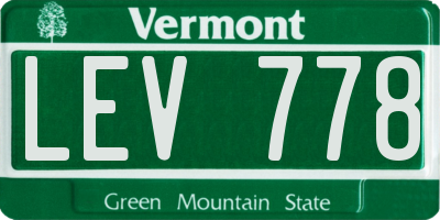 VT license plate LEV778