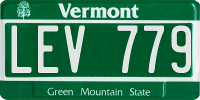VT license plate LEV779