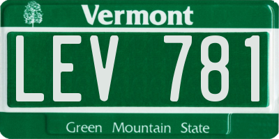 VT license plate LEV781