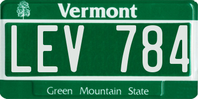 VT license plate LEV784
