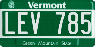 VT license plate LEV785
