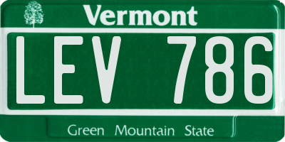 VT license plate LEV786